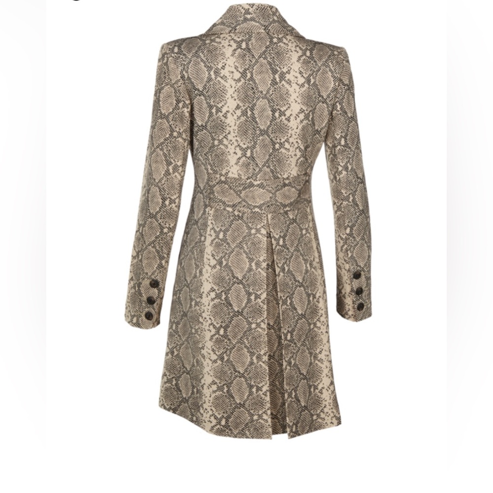 Cabi King Cobra Snakeskin Coat Button Front Long Blazer Jacket